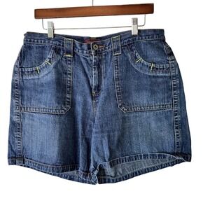Faded Glory Vintage Denim Shorts High Waist Pockets Casual Blue‎ Jean Shorts 14